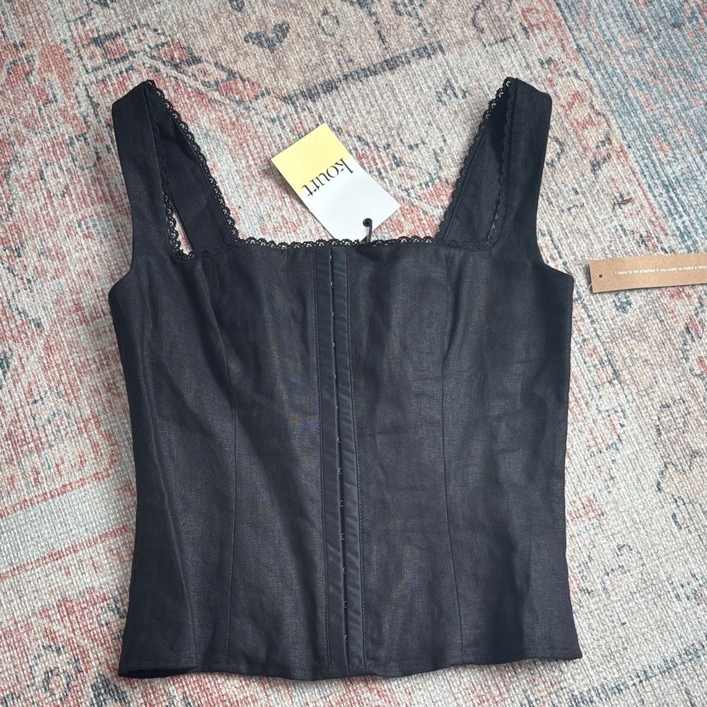 Elegant Black Camisole with Lace Trim
